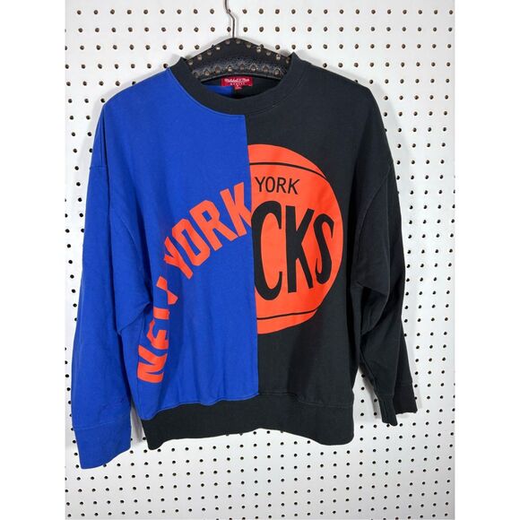 Mitchell & Ness NY Knicks big face crewneck sweatshirt size S oversized - Picture 1 of 5
